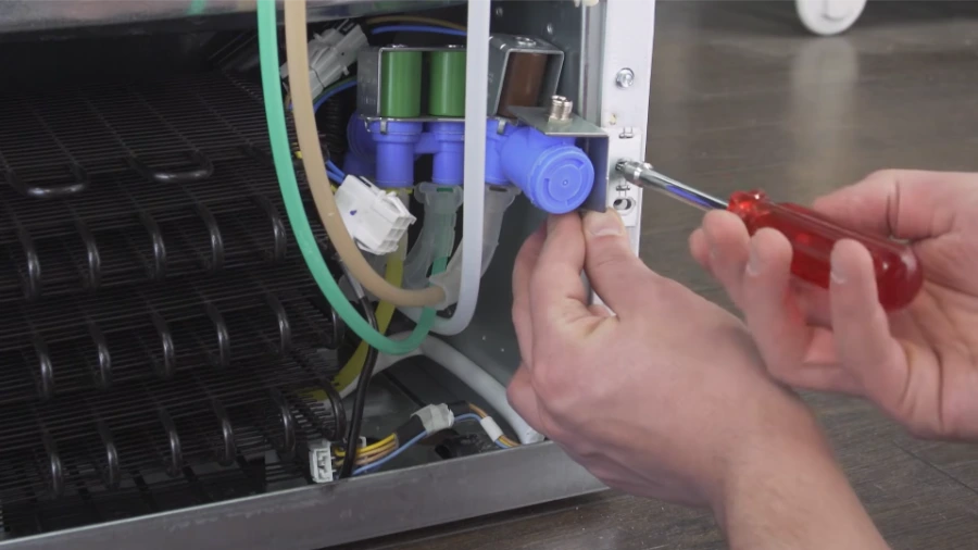 Water inlet valve replacement on refrigerator