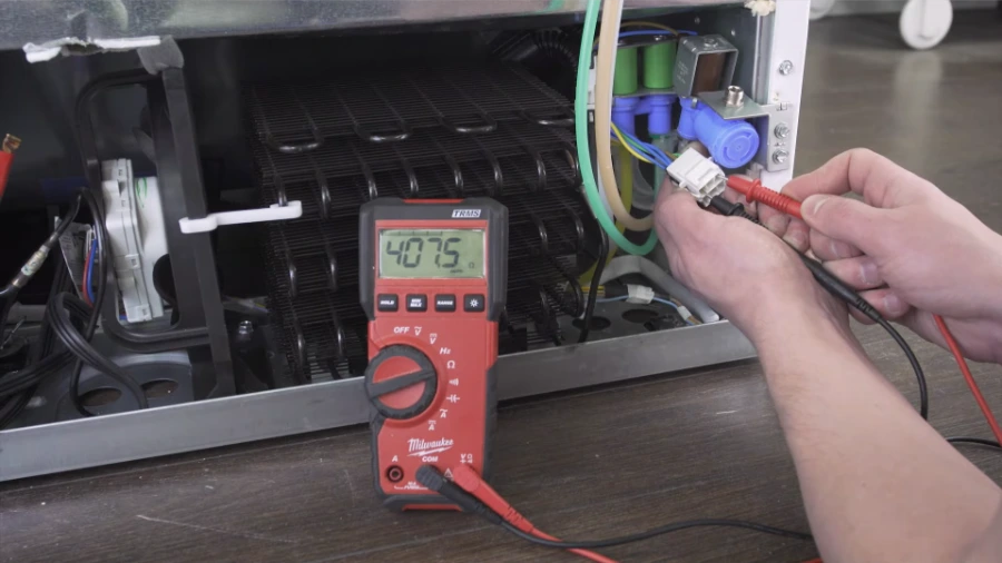 Testing refrigerator water inlet valve with multimeter